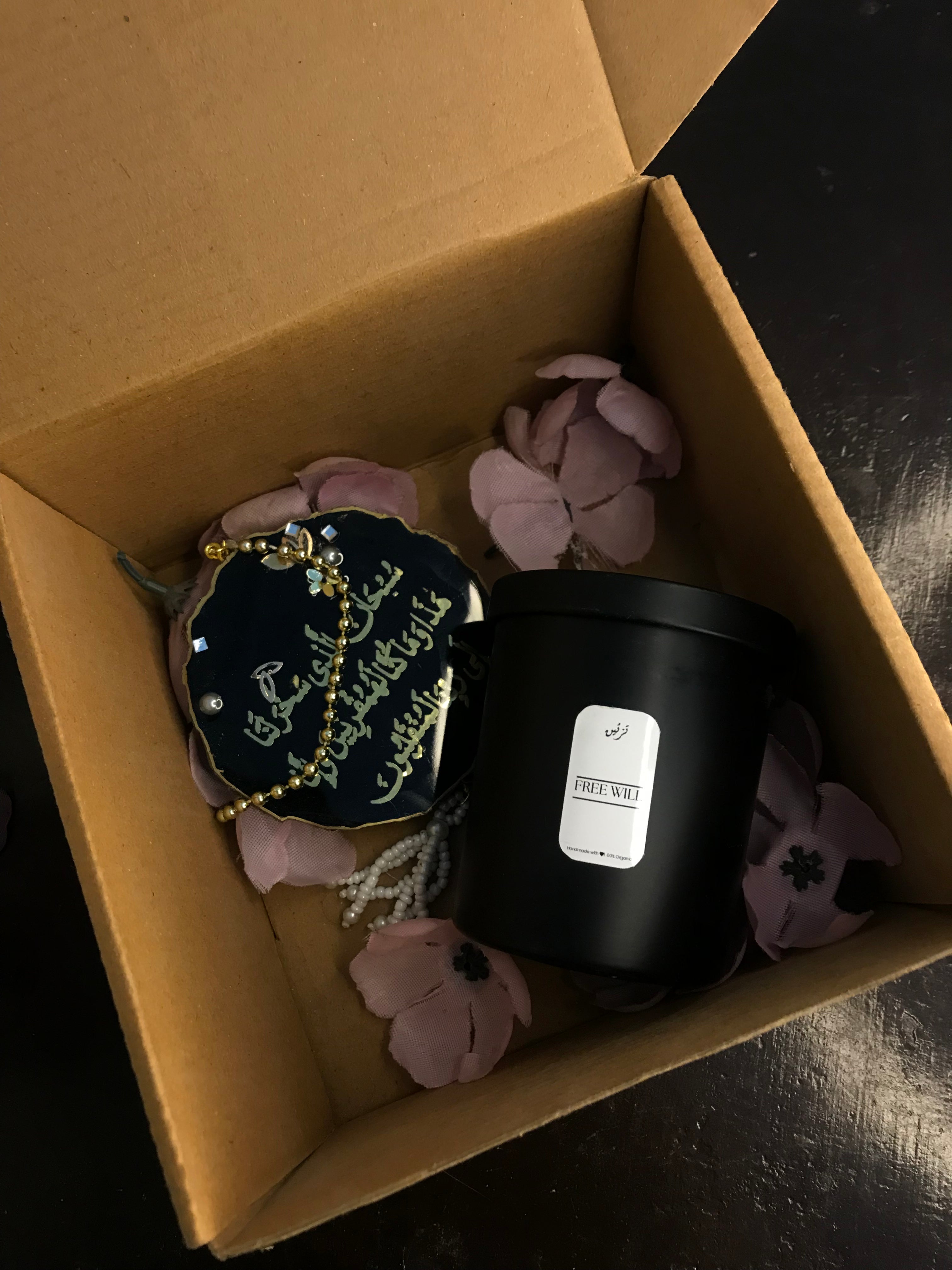 Customized Candle Jar with Label -  and Resin Car Hanging